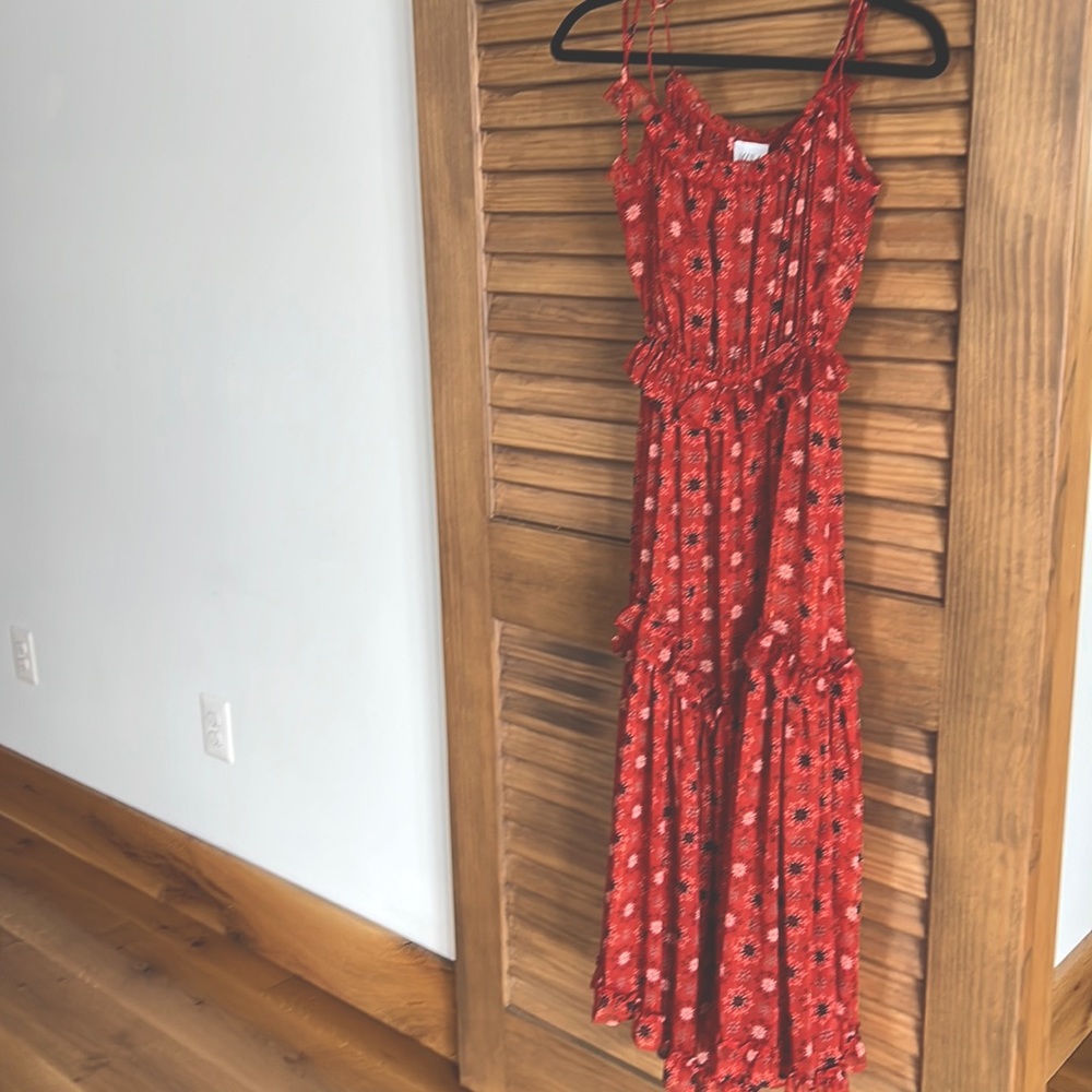 Misa red long dress size small